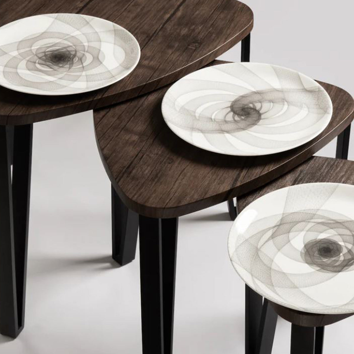 'Trichord 1' Plate Set of 3 By Conrad Shawcross