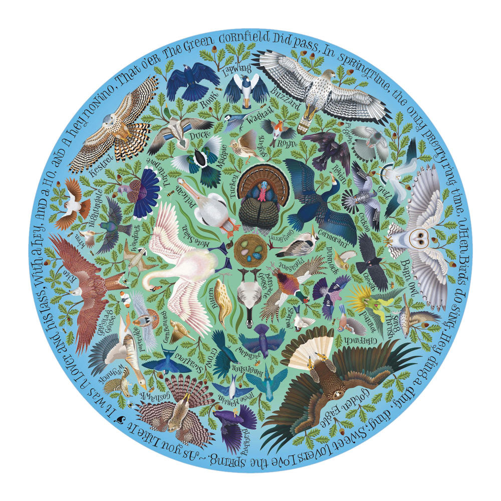 Shakespeare Bird Circular Jigsaw Puzzle By Rebecca Harris
