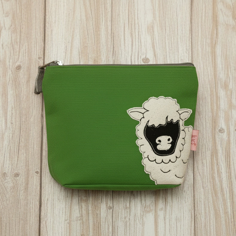 Green Sheep Large Cotton Purse