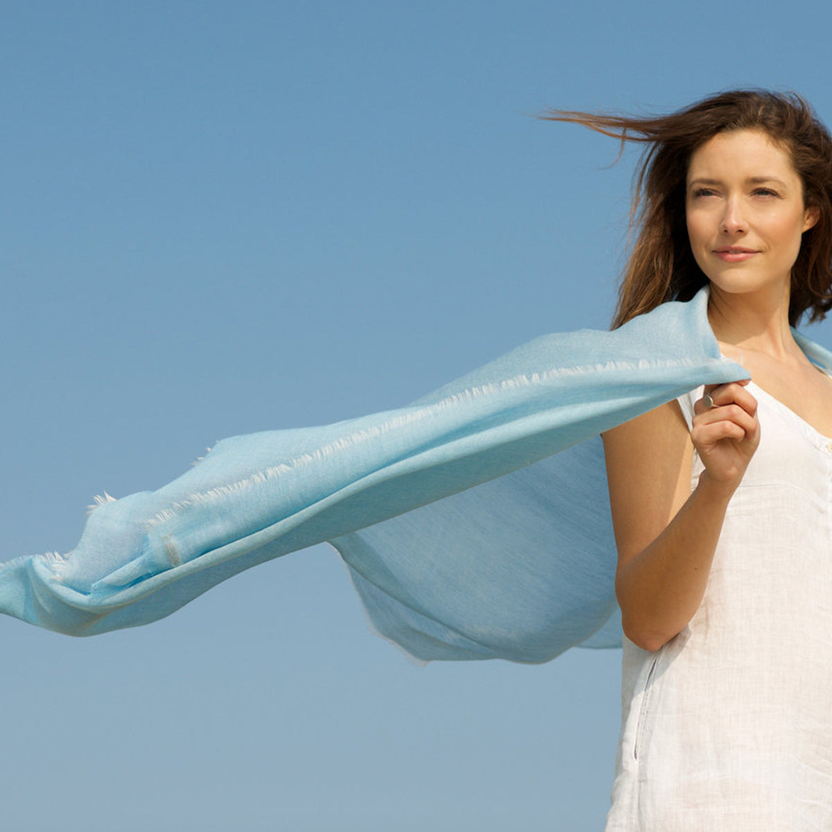 Sky Blue Cashmere Scarf