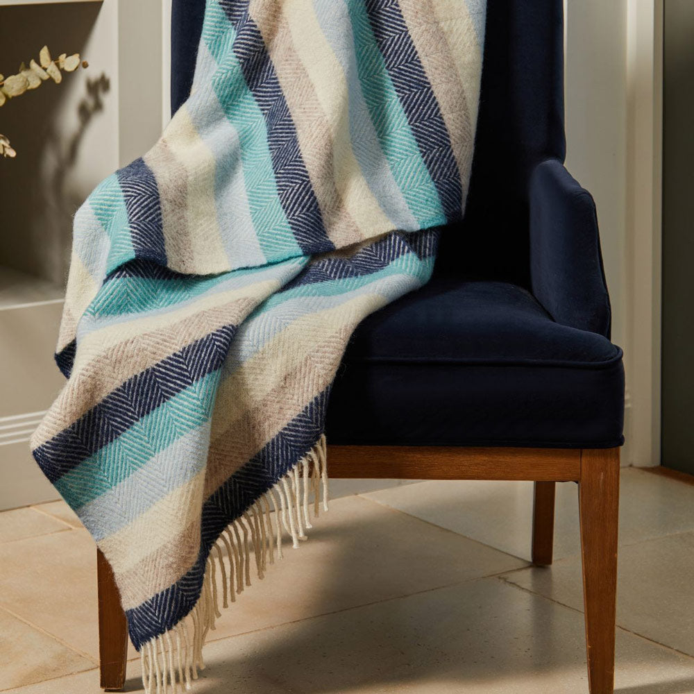 Seashore Stripe Pure New Wool Throw