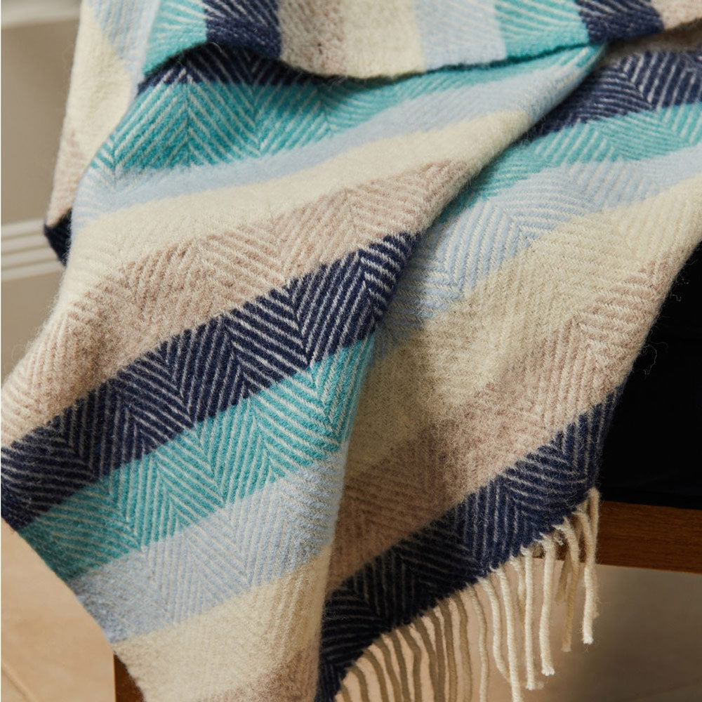 Seashore Stripe Pure New Wool Throw