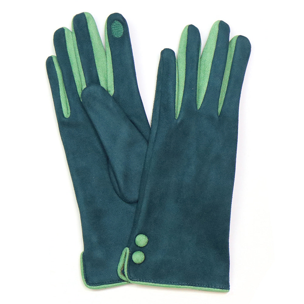 Teal Faux Suede Gloves