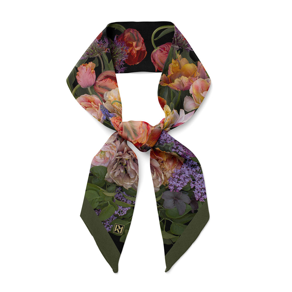 Twillies Avignon Green Border Silk Scarf