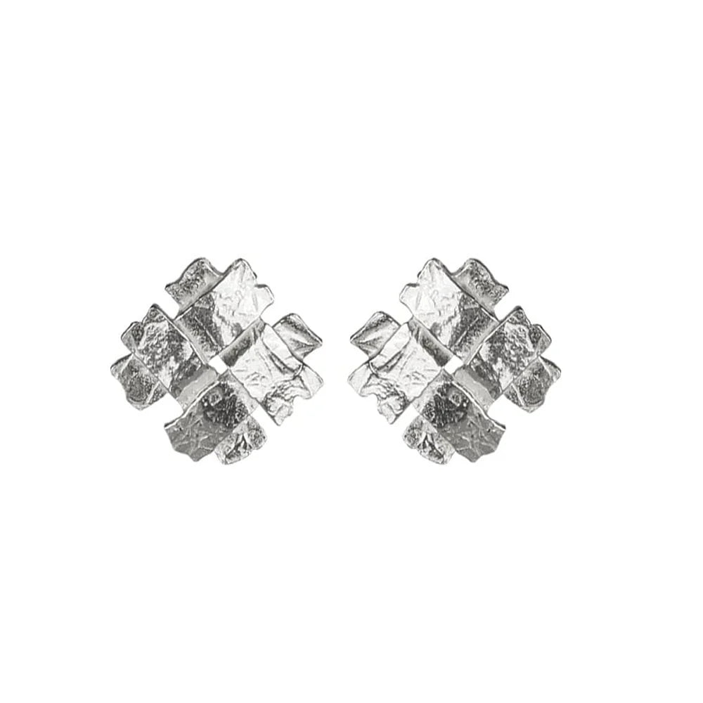 Silver Medium Weave Earrings