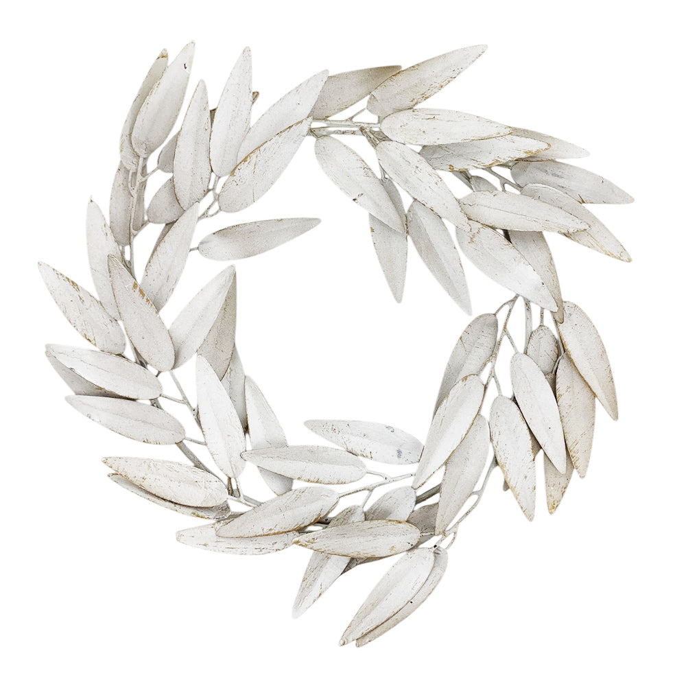 Leaf Wreath White Vintage